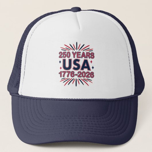 250 Jaar VS | 1776–2026 Semiquincentennial Trucker Pet (Voorkant)