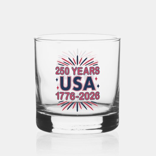 250 Jaar VS | 1776–2026 Semiquincentennial Whisky Glas (Voorkant)