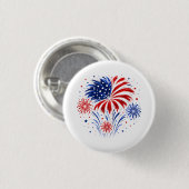 250 Jaar VS | 1776–2026 Vuurwerk Ronde Button 3,2 Cm (Voorkant /achterkant)