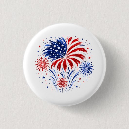 250 Jaar VS | 1776–2026 Vuurwerk Ronde Button 3,2 Cm (Voorkant)