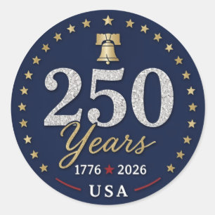 250 Jaar VS Ronde Sticker