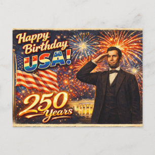 250 jaar VS vieren Abraham Lincoln Briefkaart