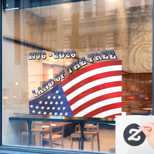 250 Jaar VS  Vrijheid 1776-2026 Patriottisch Raamsticker (Cafe Raam)