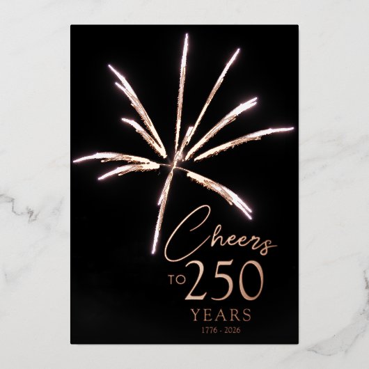 250 jaar vuurwerk Sestercentennial Folie Uitnodiging (Voorkant)