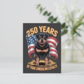 250 Jaar Ware Amerikaanse Trouw Rottweiler Briefkaart (Staand voorkant)