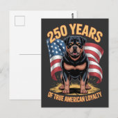250 Jaar Ware Amerikaanse Trouw Rottweiler Briefkaart (Voorkant / Achterkant)