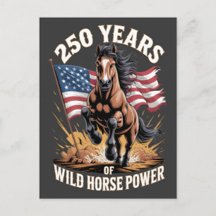 250 Jaar Wilde Paardenkracht Mustang Kunst Briefkaart