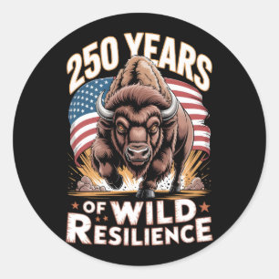 250 Jaar Wilde Weerbaarheid Bizon Ronde Sticker