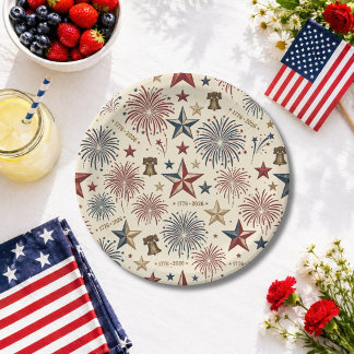 250-jarig jubileum Amerika 4 juli Onafhankelijkhei Papieren Bordje