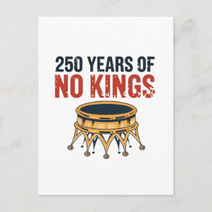 250-jarig jubileum geen koning 4 juli 1776-2026 feestdagenkaart