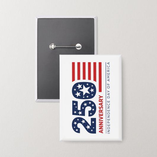250-jarig jubileum Onafhankelijkheidsdag van Ameri Button (Voorkant / Achterkant)
