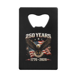 250-jarig jubileum USA Patriottische Adelaar 250e Creditkaart Flessenopener