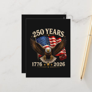 250-jarig jubileum USA Patriottische Adelaar 250e Feestdagenkaart