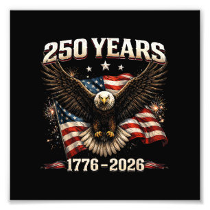 250-jarig jubileum USA patriottische adelaar 250e  Foto Afdruk