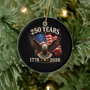 250-jarig jubileum USA Patriottische Adelaar 250e Keramisch Ornament