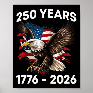 250-jarig jubileum USA patriottische adelaar 250e Poster