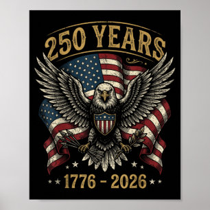 250-jarig jubileum USA Patriottische Adelaar 250e Poster