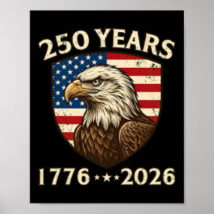 250-jarig jubileum USA patriottische adelaar 250e Poster