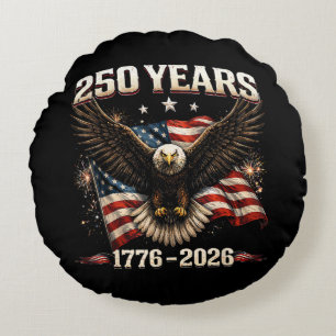 250-jarig jubileum USA Patriottische Adelaar 250e  Rond Kussen