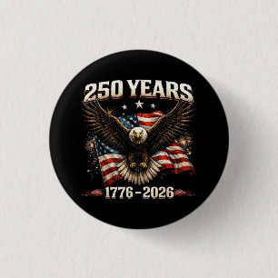 250-jarig jubileum USA Patriottische Adelaar 250e  Ronde Button 3,2 Cm
