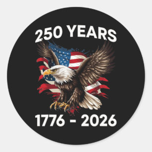 250-jarig jubileum USA patriottische adelaar 250e  Ronde Sticker