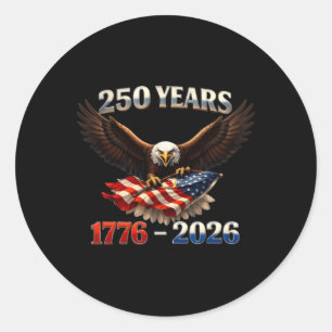 250-jarig jubileum USA Patriottische Adelaar 250e  Ronde Sticker