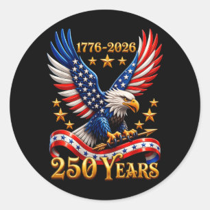 250-jarig jubileum USA Patriottische Adelaar 250e  Ronde Sticker