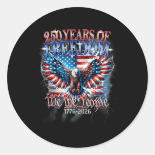 250-jarig jubileum USA Patriottische Adelaar 250e  Ronde Sticker