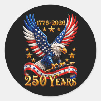 250-jarig jubileum USA Patriottische Adelaar 250e  Ronde Sticker