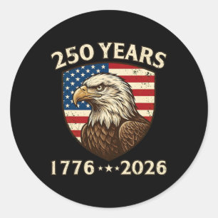 250-jarig jubileum USA patriottische adelaar 250e Ronde Sticker