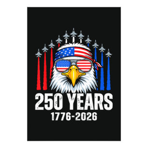 250-jarig jubileum USA Patriottische Adelaar 250st Foto Afdruk