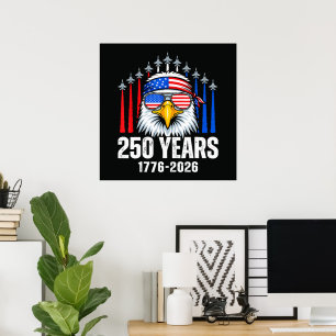 250-jarig jubileum USA Patriottische Adelaar 250st Poster