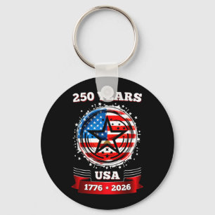 250-jarig jubileum USA patriottische ster 250e 4e Sleutelhanger