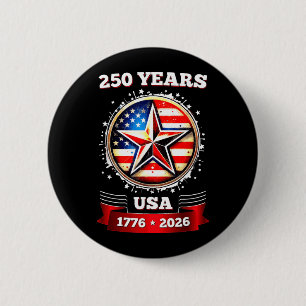 250-jarig jubileum USA patriottische ster Ronde Button 5,7 Cm