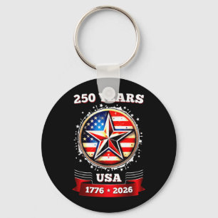250-jarig jubileum USA patriottische ster Sleutelhanger