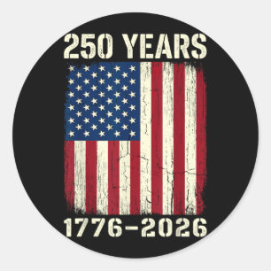 250-jarig jubileum USA patriottische vlag 250e 4e Ronde Sticker