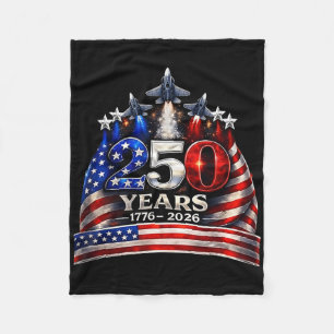 250-jarig jubileum Usa T-shirt Patriotisch 4 juli  Fleece Deken
