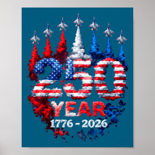 250-jarig jubileum VS 250e Amerikaanse illustratie Poster