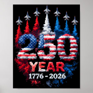 250-jarig jubileum VS 250e Amerikaanse vlag Patrio Poster