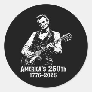 250-jarig jubileum VS Abe 16e president gitaar 250 Ronde Sticker