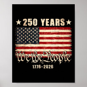250-jarig jubileum VS-vlag 1776 2026 4 juli 250 Poster