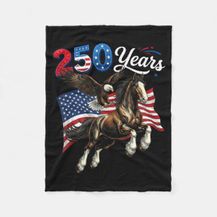 250-jarig jubileum VS-vlag paard adelaar 250e 4 ju Fleece Deken