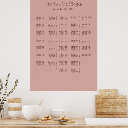 250+ kaneel Roos Eenvoudig weddenschap Poster (Keuken)