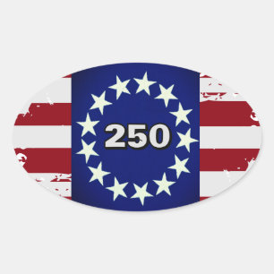 250 Koloniale Vlag Ovale Sticker