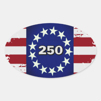 250 Koloniale Vlag Ovale Sticker