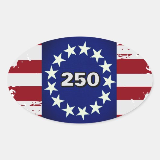 250 Koloniale Vlag Ovale Sticker (Voorkant)