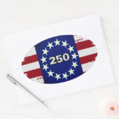 250 Koloniale Vlag Ovale Sticker (Envelop)