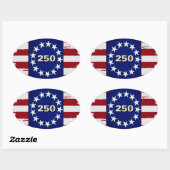 250 Koloniale Vlag Ovale Sticker (Vel)