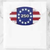 250 Koloniale Vlag Ovale Sticker (Tas)