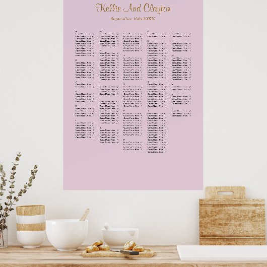 250+ Paars Simple Wedding Poster (Keuken)